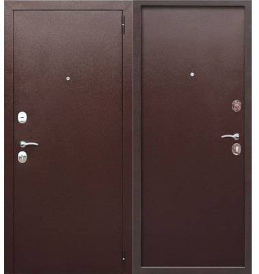 Дверь металлическая "Гарда mini", Металл Медный антик / Металл Медный антик, высота 1800 мм, 860 мм, левая